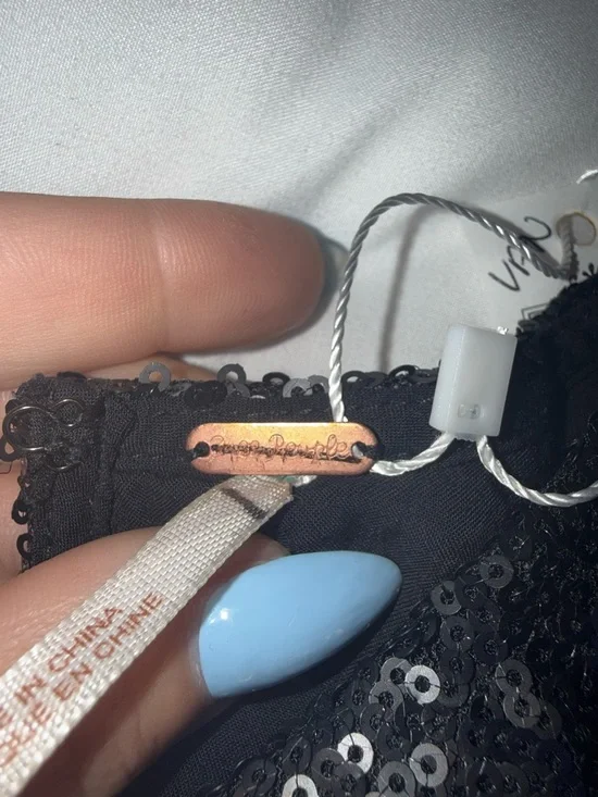 Free People Black Sequin Mini Dress - Picture 4 of 4